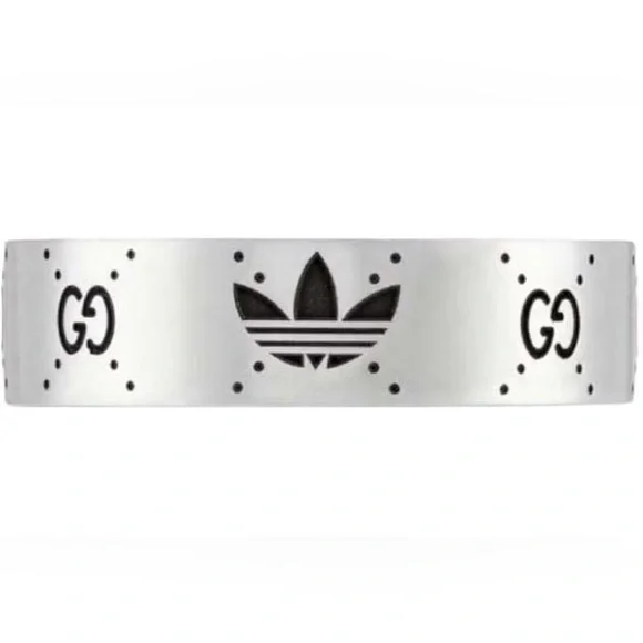 Gucci x Adidas Engraved Interlocking G Ring Ag 925